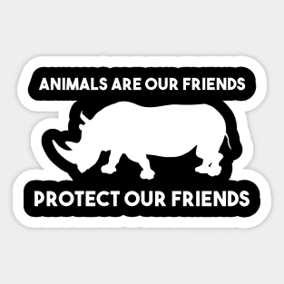 protect our friends - rhino Sticker